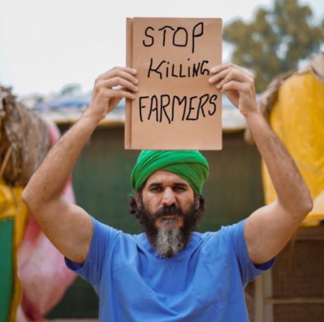 Farmers take out a protest at some places