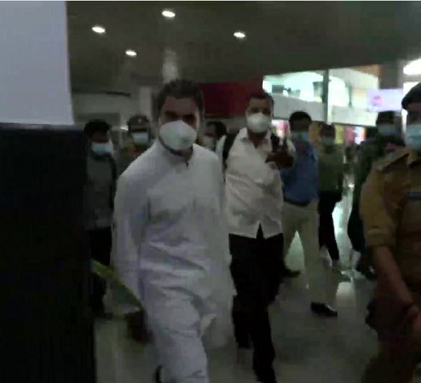 Congress leader Rahul Gandhi arrived at Lucknow airport