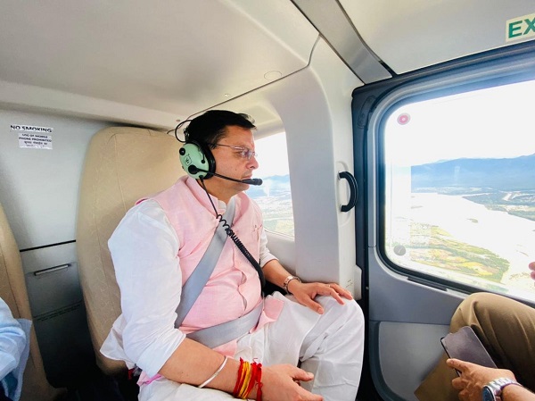 Uttarakhand CM Pushkar Singh Dhami conducted aerial survey
