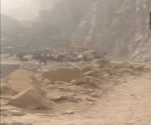 Landslide in a mining quarry in Haryana's Bhiwani