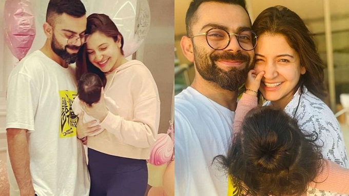 Virat Kohli with Wife and Daughter