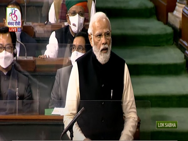 Prime Minister Narendra Modi in Lok Sabha. (Photo credit: Sansad TV)