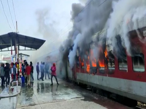 Burning coaches of Swatantrata Senani Express