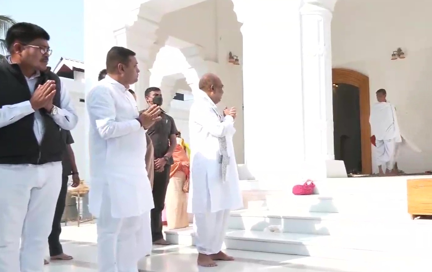 N Biren Singh offers prayers at Shree Govindajee Temple
