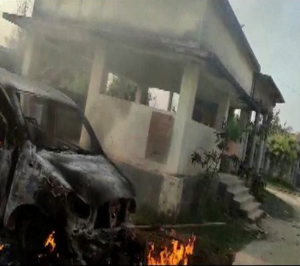 Balther Police Station in Bihar set on fire by mob