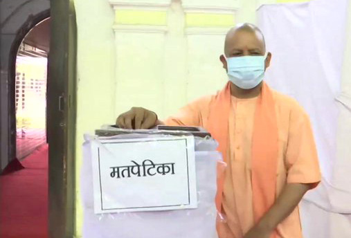Uttar Pradesh Chief Minister Yogi Adityanath cast his vote