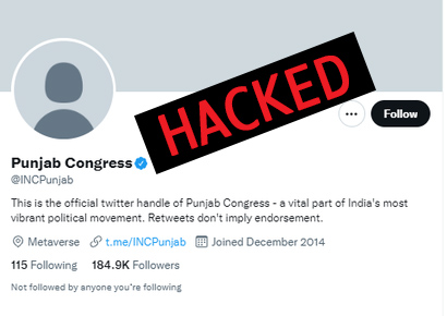 Twitter Handle of Punjab Congress