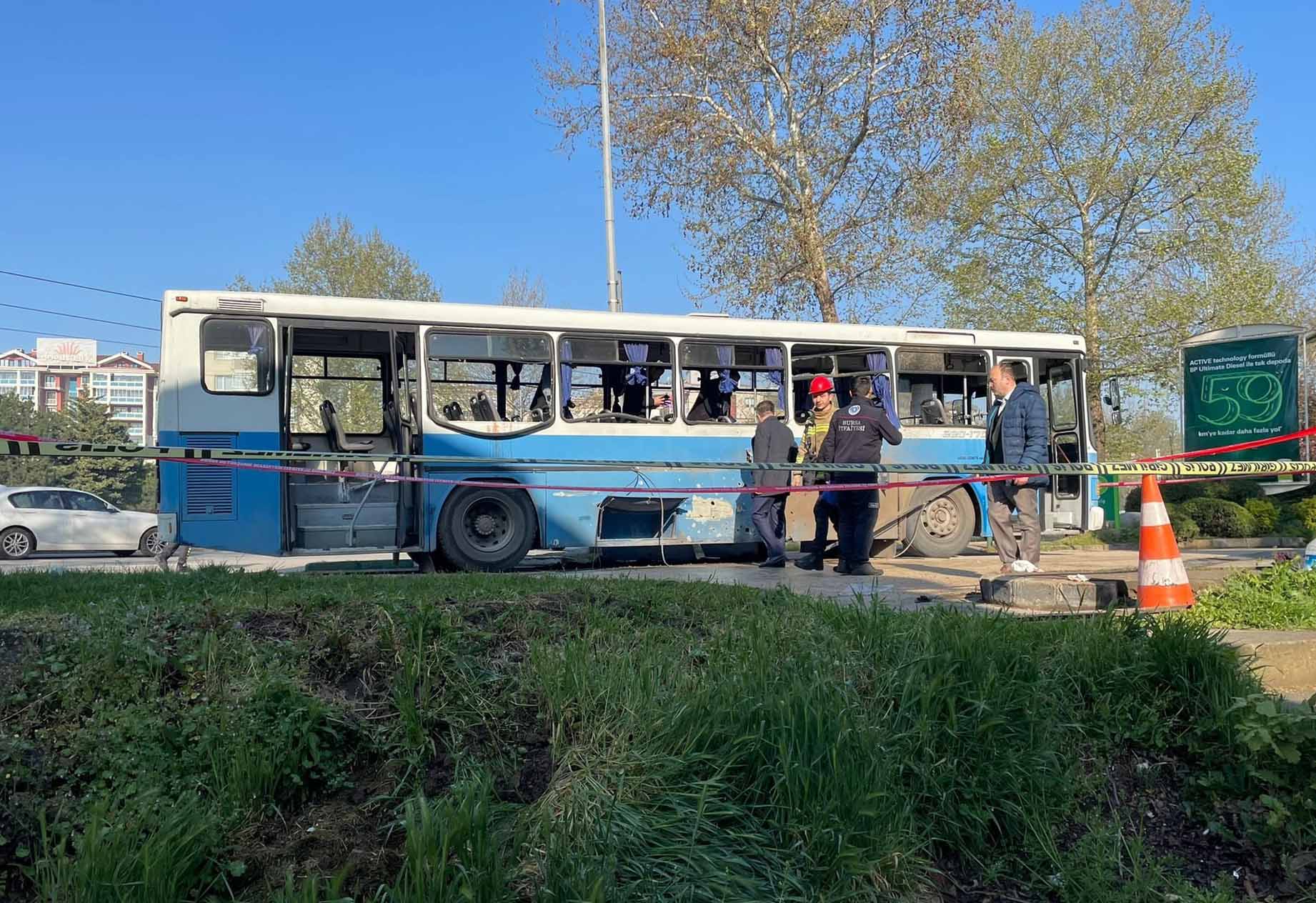 An explosion hits the bus in Turkey's northwestern province of Bursa