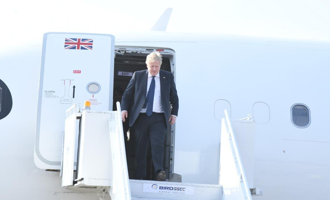 United Kingdom Prime Minister Boris Johnson arrives in Gujarat’s Ahmedabad