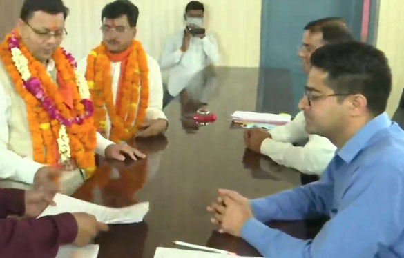 Uttarakhand CM Pushkar Singh Dhami files his nomination