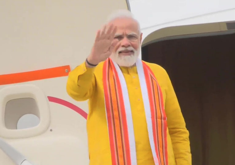 Prime Minister Narendra Modi departs for Kushinagar