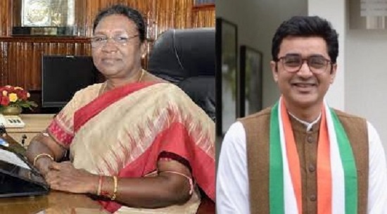 NDA presidential candidate Droupadi Murmu (left) and Congress leader Ajoy Kumar (right)