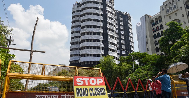 Visual of Noida's twin towers ahead of demolition
