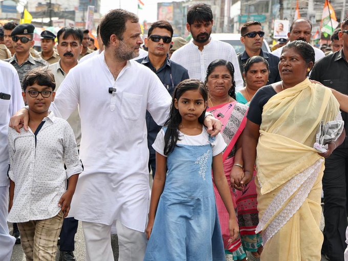 Rahul Gandhi at Congress Bharat Jodo Yatra Day 7