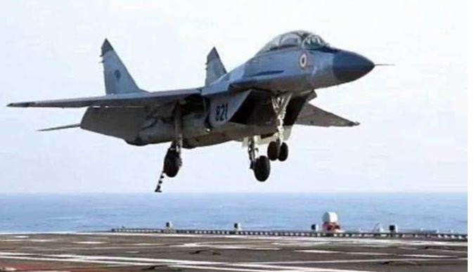 An Indian Navy fighter operating from INS Vikramaditya