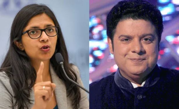 Delhi Commission for Women chief Swati Maliwal (Left) and Filmmaker Sajid Khan (Right)