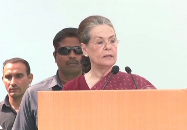 Outgoing Congress president Sonia Gandhi
