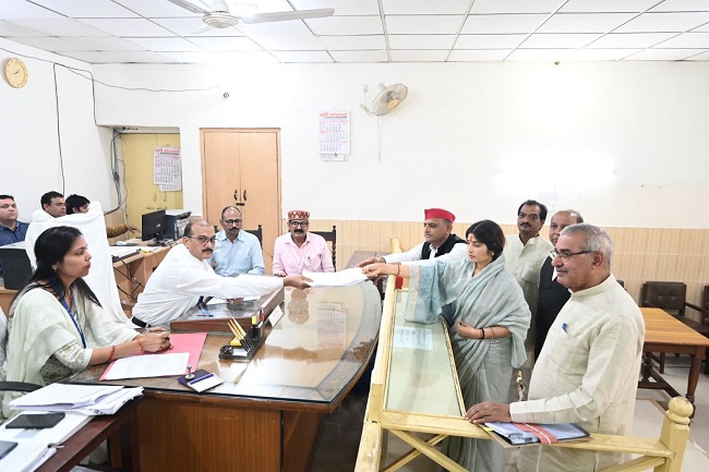 Dimple Yadav files her nomination papers for Mainpuri Lok Sabha seat bypoll