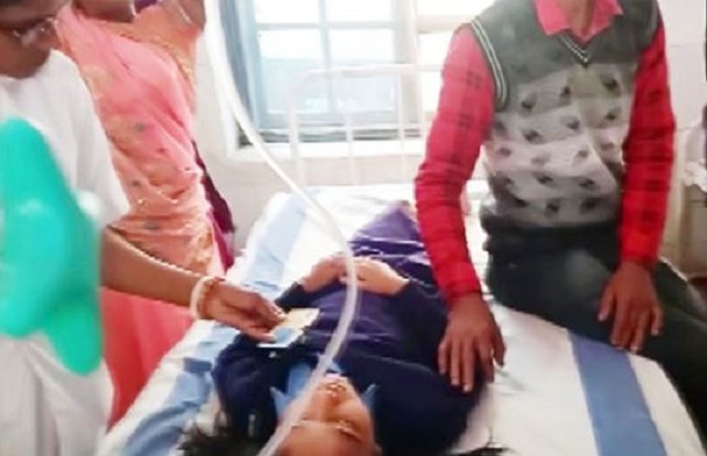 One of the affected students in hospital