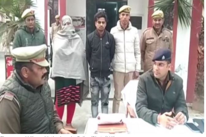 The accused killers with the Amroha Police