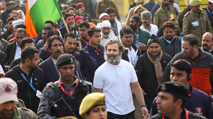 Thousands extend warm welcome to Rahul Gandhi's  Yatra in Jammu