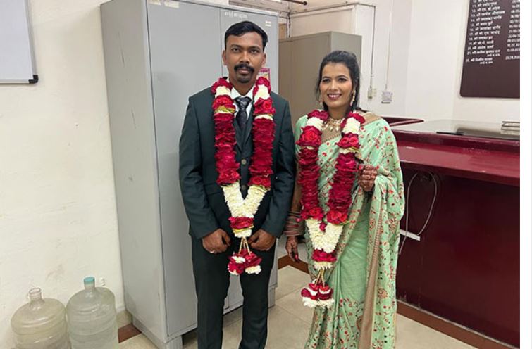 The newly-wed couple Pankaj Suryavanshi and Vijeta Suryavanshi