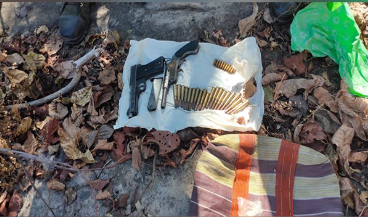 Recovered weapons and live cartridges