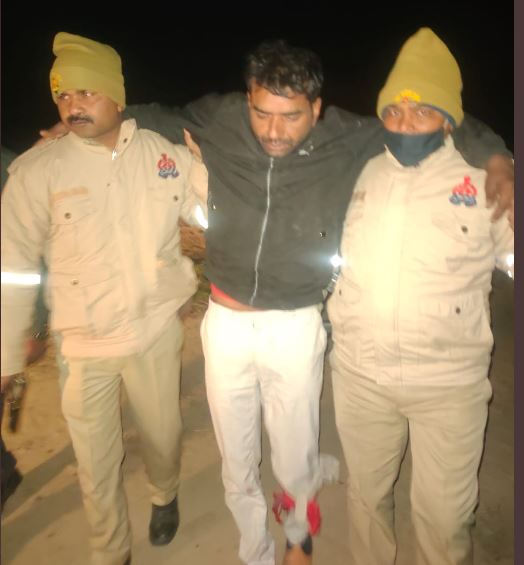 The suspected cattle smuggler nabbed by Bareilly Police.