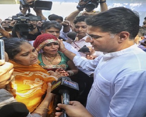 Sachin Pilot meets Pulwama martyrs' widows