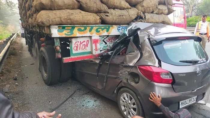 Three killed on the spot as car rams into stationary truck