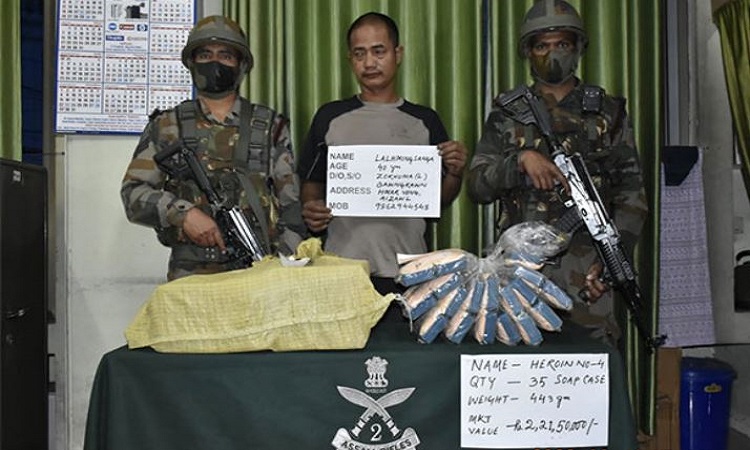 Assam Rifles recovers Heroin in Aizawl, one arrested