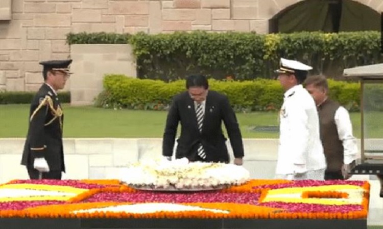 Japan PM Fumio Kishida lays wreath at Rajghat