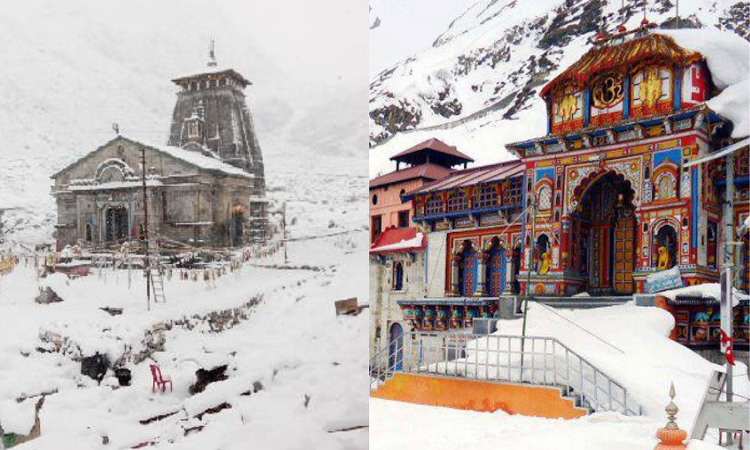 Heavy snowfall continues in Kedarnath and Badrinath Dhams