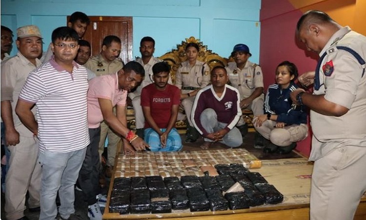 A consignment of drugs seized by Assam police