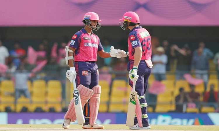 Yashasvi Jaiswal (left) with Jos Buttler