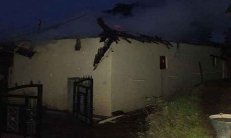 Visuals of the house that caught fire in HP