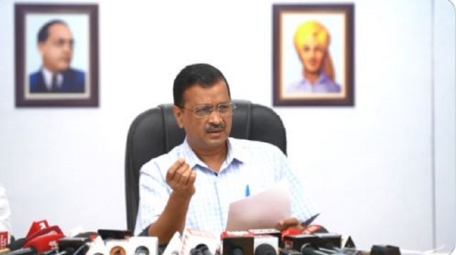 CM Arvind Kejriwal addressing Media