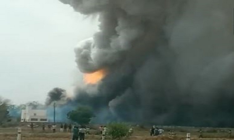 Fire breaks out at a firecracker company in Aravalli