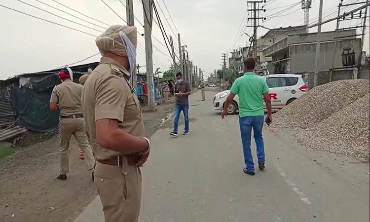 Police at the spot after a gas leak in Ludhiana