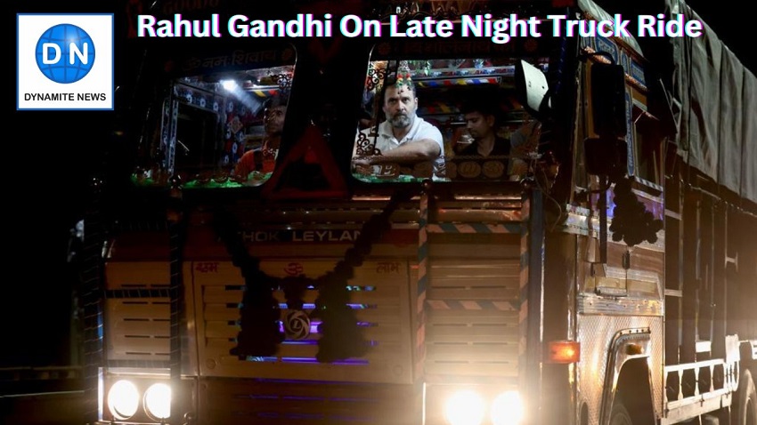 Rahul Gandhi takes truck ride from Delhi to Chandigarh