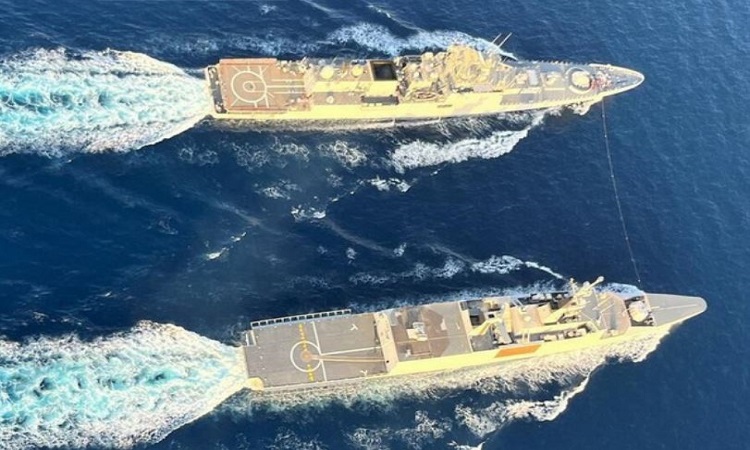 Three nation navies conducting exercise