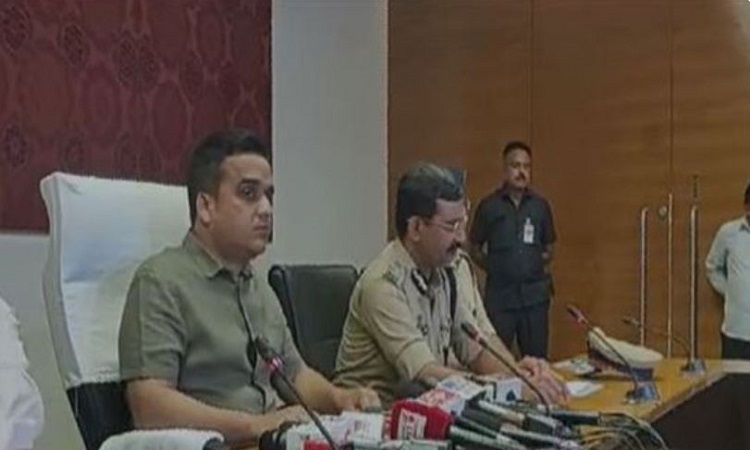 DGP Gujarat addressing media in Ahmedabad