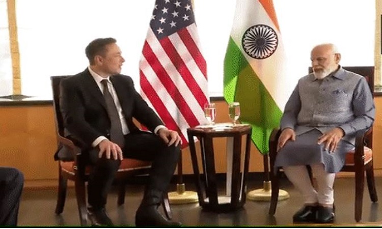 Twitter CEO Elon Musk with PM Narendra Modi