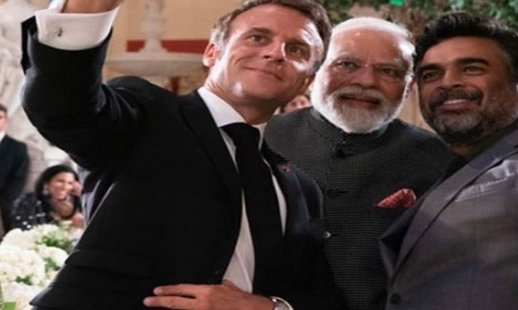 French President Emmanuel Macron, Prime Minister Narendra Modi, R Madhavan