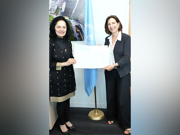 India's Permanent Representative to the UN, Ruchira Kamboj with Melissa Fleming, Under Secretary General of UN