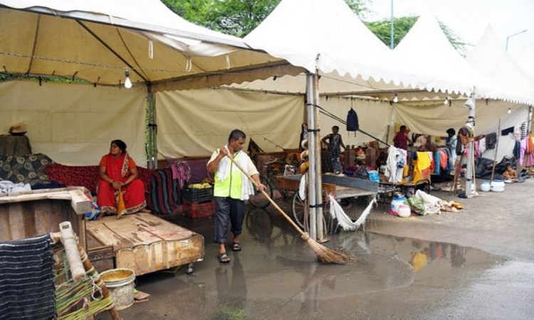Flood-affected people staying in the relief camps