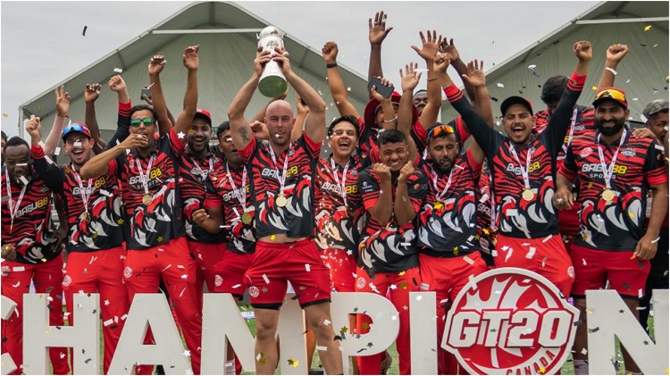 Montreal Tigers celebrating after winning the Global T20 Canada tournament
