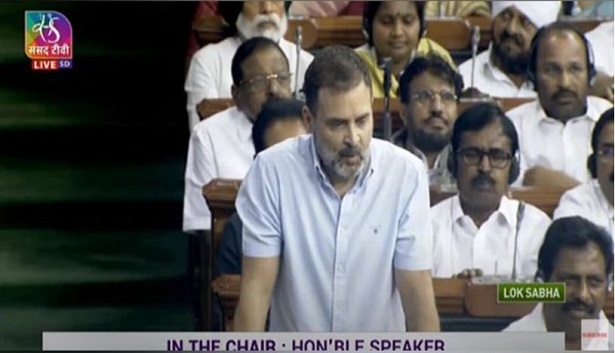 Congress MP Rahul Gandhi in Lok Sabha