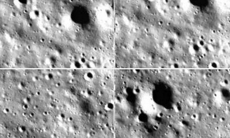 Images of moon surface captured during the Chandrayaan-3 descent