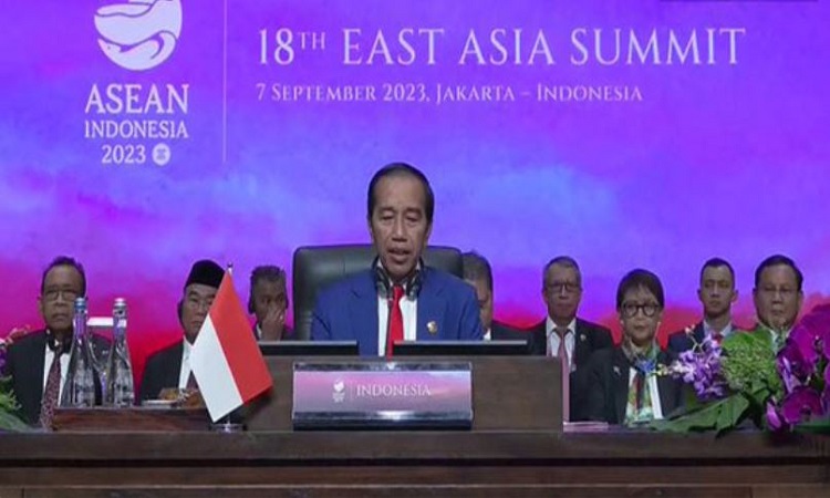 Indonesia President Joko Widodo addresses the 18th East Asia Summit in Jakarta